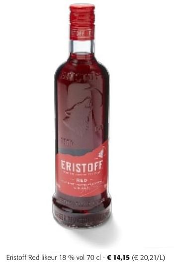 Promotions Eristoff red likeur - Eristoff - Valide de 24/04/2024 à 07/05/2024 chez Colruyt
