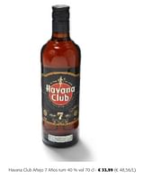 Promoties Havana club añejo 7 años rum - Havana club - Geldig van 24/04/2024 tot 07/05/2024 bij Colruyt