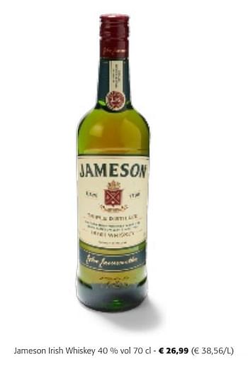 Promotions Jameson irish whiskey - Jameson - Valide de 24/04/2024 à 07/05/2024 chez Colruyt