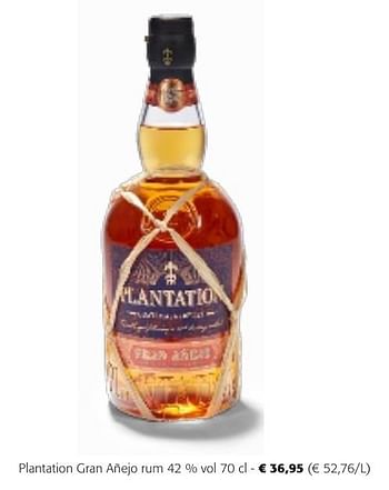 Promotions Plantation gran añejo rum - Plantation - Valide de 24/04/2024 à 07/05/2024 chez Colruyt