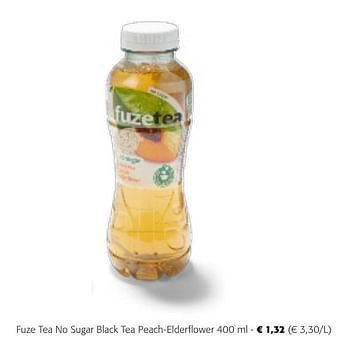 Promoties Fuze tea no sugar black tea peach-elderflower - FuzeTea - Geldig van 24/04/2024 tot 07/05/2024 bij Colruyt