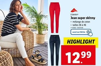 Promotions Jean super skinny - Esmara - Valide de 02/05/2024 à 07/05/2024 chez Lidl