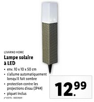 Promotions Lampe solaire à led - Livarno - Valide de 02/05/2024 à 07/05/2024 chez Lidl