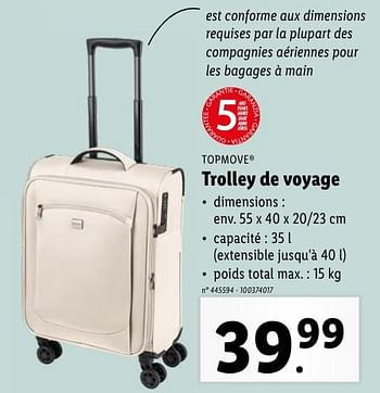 Promoties Trolley de voyage - TopMove - Geldig van 02/05/2024 tot 07/05/2024 bij Lidl