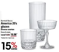 Promoties America 20`s glazen - Bormioli Rocco  - Geldig van 25/04/2024 tot 13/05/2024 bij Sligro