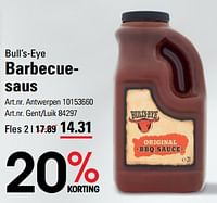 Promoties Barbecuesaus - Bull’s-Eye  - Geldig van 25/04/2024 tot 13/05/2024 bij Sligro