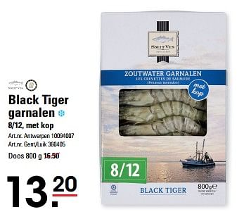Promotions Black tiger garnalen - Smit Vis - Valide de 25/04/2024 à 13/05/2024 chez Sligro