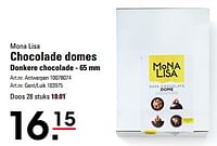 Chocolade domes donkere chocolade-Mona Lisa