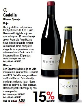Promotions Godelia bierzo rojo - Vins rouges - Valide de 25/04/2024 à 13/05/2024 chez Sligro