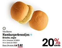 Promoties Hamburgerbroodjes brioche vegan - TRESBONNE - Geldig van 25/04/2024 tot 13/05/2024 bij Sligro