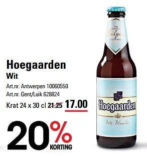 Promotions Hoegaarden wit - Hoegaarden - Valide de 25/04/2024 à 13/05/2024 chez Sligro
