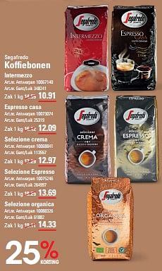 Promoties Koffiebonen intermezzo - Segafredo - Geldig van 25/04/2024 tot 13/05/2024 bij Sligro
