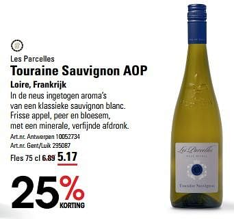 Promoties Les parcelles touraine sauvignon aop loire - Witte wijnen - Geldig van 25/04/2024 tot 13/05/2024 bij Sligro