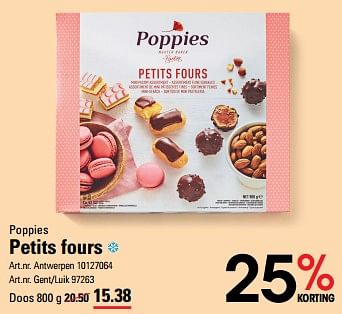 Promotions Petits fours - Poppies - Valide de 25/04/2024 à 13/05/2024 chez Sligro