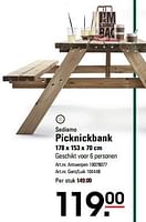 Promoties Picknickbank - Sediamo - Geldig van 25/04/2024 tot 13/05/2024 bij Sligro
