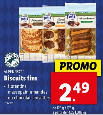 Promoties Biscuits fins - Alpen Fest - Geldig van 02/05/2024 tot 07/05/2024 bij Lidl