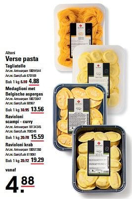 Promotions Verse pasta tagliatelle - Altoni - Valide de 25/04/2024 à 13/05/2024 chez Sligro