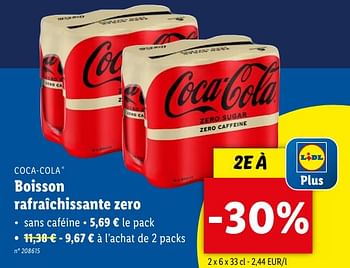 Promoties Boisson rafraîchissante zero - Coca Cola - Geldig van 02/05/2024 tot 07/05/2024 bij Lidl