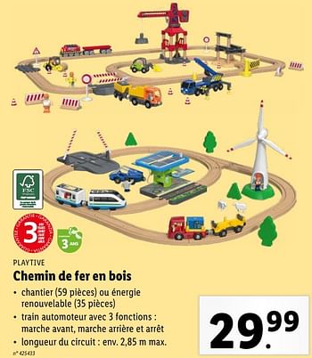 Promoties Chemin de fer en bois - Playtive - Geldig van 02/05/2024 tot 07/05/2024 bij Lidl