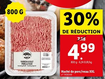Promoties Haché de porc-veau xxl - Huismerk - Lidl - Geldig van 02/05/2024 tot 07/05/2024 bij Lidl