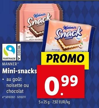 Promoties Mini-snacks - Manner - Geldig van 02/05/2024 tot 07/05/2024 bij Lidl