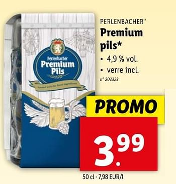 Promotions Premium pils - Perlenbacher - Valide de 02/05/2024 à 07/05/2024 chez Lidl