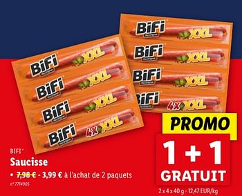 Promoties Saucisse - Bifi - Geldig van 02/05/2024 tot 07/05/2024 bij Lidl