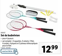 Promotions Set de badminton - Crivit - Valide de 02/05/2024 à 07/05/2024 chez Lidl