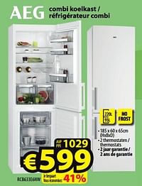 Aeg combi koelkast - réfrigérateur combi rcb633e6nw-AEG