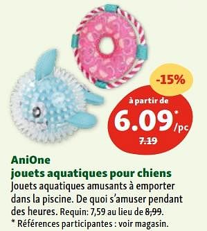 Promoties Anione jouets aquatiques pour chiens - Anione - Geldig van 30/04/2024 tot 06/05/2024 bij Maxi Zoo