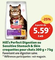 Promotions Hill’s perfect digestion ou sensitive stomach + skin croquettes pour chats - Hill's - Valide de 30/04/2024 à 06/05/2024 chez Maxi Zoo