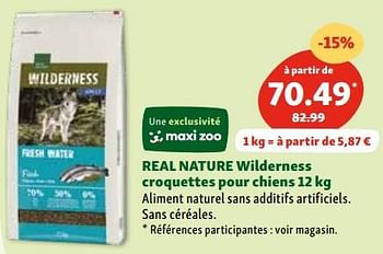 Promoties Real nature wilderness croquettes pour chiens - Real Nature - Geldig van 30/04/2024 tot 06/05/2024 bij Maxi Zoo