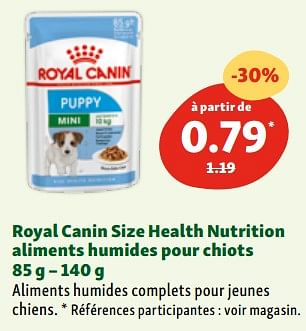 Promoties Royal canin size health nutrition aliments humides pour chiots - Royal Canin - Geldig van 30/04/2024 tot 06/05/2024 bij Maxi Zoo