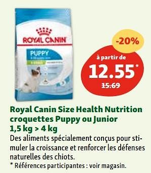 Promoties Royal canin size health nutrition croquettes puppy ou junior - Royal Canin - Geldig van 30/04/2024 tot 06/05/2024 bij Maxi Zoo