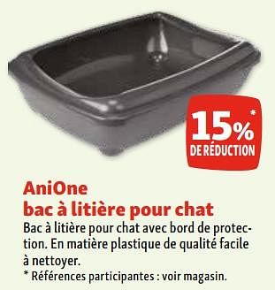 Promoties Anione bac à litière pour chat 15% de réduction - Anione - Geldig van 30/04/2024 tot 06/05/2024 bij Maxi Zoo