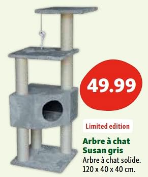 Promotions Arbre à chat susan gris - Produit maison - Maxi Zoo - Valide de 30/04/2024 à 06/05/2024 chez Maxi Zoo