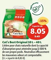 Promotions Cat`s best original - Cat's best - Valide de 30/04/2024 à 06/05/2024 chez Maxi Zoo