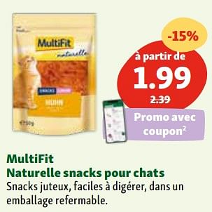 Promotions Multifit naturelle snacks pour chats - Multifit - Valide de 30/04/2024 à 06/05/2024 chez Maxi Zoo