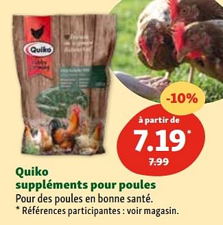 Promoties Quiko suppléments pour poules - Quiko - Geldig van 30/04/2024 tot 06/05/2024 bij Maxi Zoo