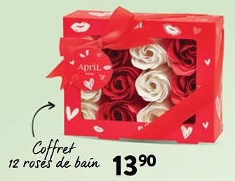 Promoties Coffret 12 roses de bain - Huismerk - DI - Geldig van 24/04/2024 tot 07/05/2024 bij DI