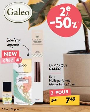 Promoties Huile parfumée monoï tiaré - Galeo - Geldig van 24/04/2024 tot 07/05/2024 bij DI