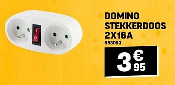 Promotions Domino stekkerdoos 2x16a - Domino - Valide de 24/04/2024 à 05/05/2024 chez Electro Depot