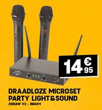 Draadloze microset party light+sound 200uhf v2-Party Light & Sound