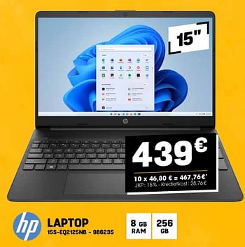 Promotions Hp laptop 15s-eq2125nb - HP - Valide de 24/04/2024 à 05/05/2024 chez Electro Depot
