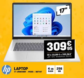 Promoties Hp laptop 17-cn0018nf - m365 - HP - Geldig van 24/04/2024 tot 05/05/2024 bij Electro Depot