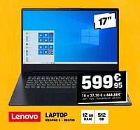 Promoties Lenovo laptop ideapad 3 - Lenovo - Geldig van 24/04/2024 tot 05/05/2024 bij Electro Depot