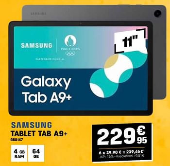 Promoties Samsung tablet tab a9+ - Samsung - Geldig van 24/04/2024 tot 05/05/2024 bij Electro Depot