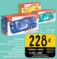 Promoties Console switch lite - Nintendo - Geldig van 30/04/2024 tot 13/05/2024 bij Cora