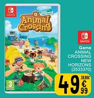 Promoties Game animal crossing new horizons - Nintendo - Geldig van 30/04/2024 tot 13/05/2024 bij Cora