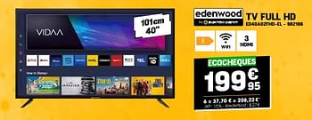 Promoties Edenwood tv full hd ed40a02fhd el - Edenwood  - Geldig van 24/04/2024 tot 05/05/2024 bij Electro Depot